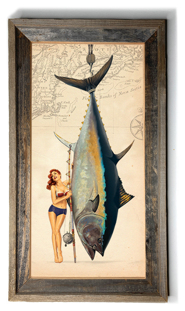Fish Painting art  Caroline with Atlantic Bluefin Tuna Print by Studio  Abachar