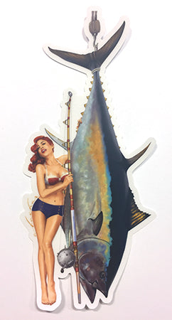 Fish Stickers  Original Caroline Bluefin Pinup 8” Fish Decals by