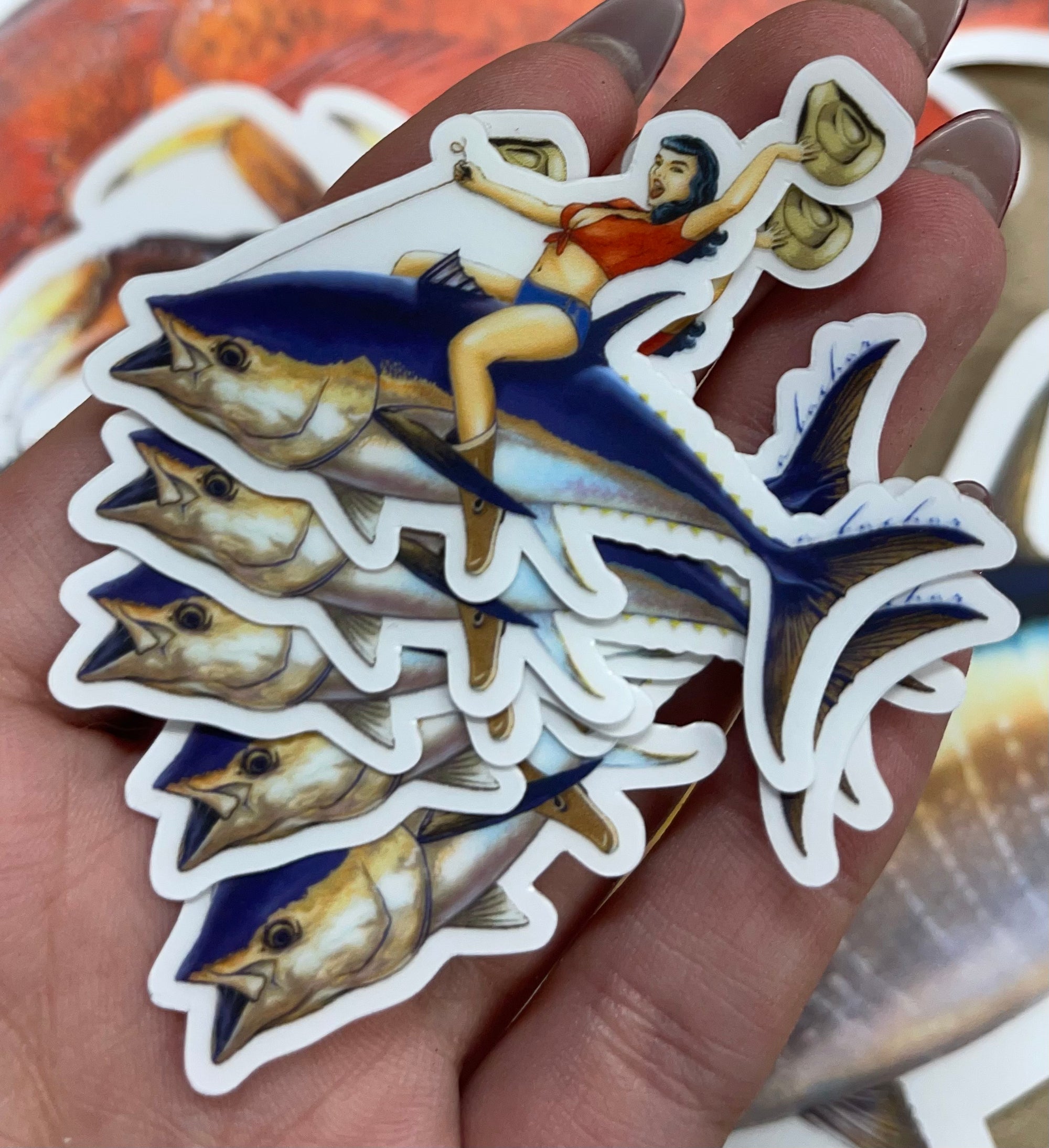 Mini Bettie Bluefin Stickers (Pack of 5)