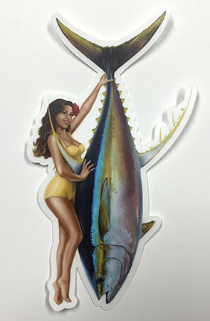 Fish Stickers  Original Marla & Yellowfin Pinup 8” Fish Decals by Studio  Abachar